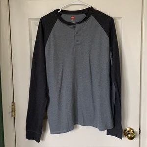 Hanes X-Temp long sleeved baseball tee